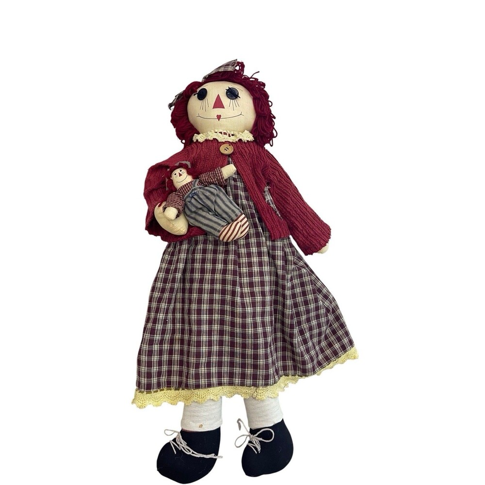 VTG Raggedy Ann By Unicorn Merchandise Corp Doll And Her Doll 27” Needs Cleaned